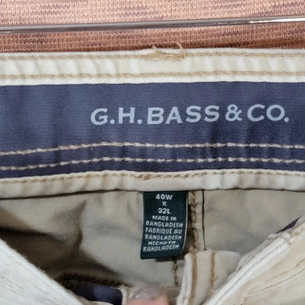G.h Bass & Co Mens Khaki Straight Leg Pants Business Casual Everyday wear‎ 40x32 - Picture 3 of 5